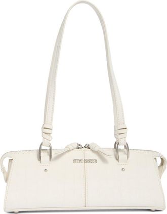 Steve Madden Sybil Croc Embossed Faux Leather Shoulder Bag in Ivory at Nordstrom Rack