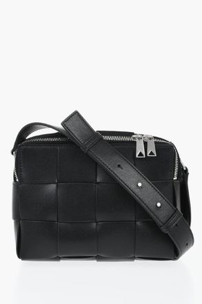 Bottega Veneta Woven Leather Crossbody Bag with Zip Closure Bottega Veneta