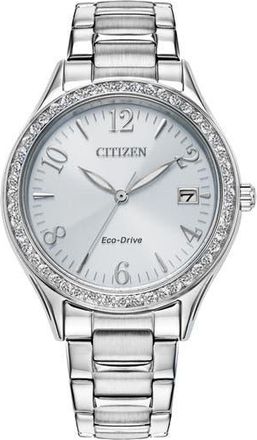 Citizen Eco-Drive Crystal Bracelet Watch, 34mm in Silver at Nordstrom Rack