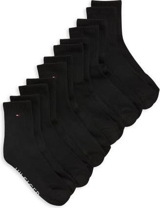 Tommy Hilfiger 6-Pack Athletic High Quarter Length Socks in Black at Nordstrom Rack