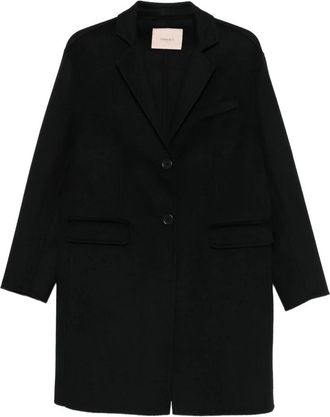 Twinset Single-Breasted Coat - Dames - Mantel - Zwart - S - Jassen