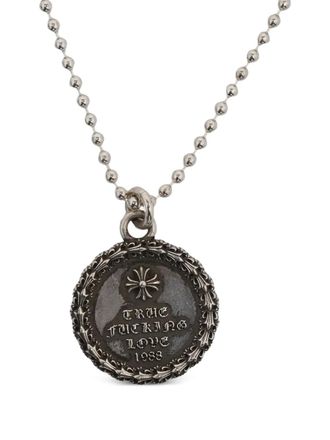 Chrome Hearts True F*cking Love medallion necklace - men - Sterling Silver - One Size