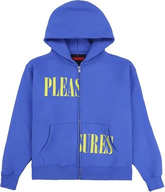 Pleasures Hoodies & sweatvesten, Heren, Blauw, M, Katoen, Blauwe Split Zip Hoodie