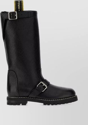 Fendi leather lace-up biker boots