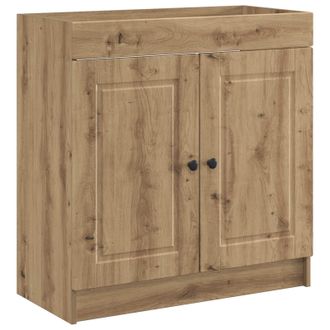 vidaXL Cabinet Debajo Del Fregadero Roble Artesanal 56 X 37,5 X 81 Cm Vidaxl
