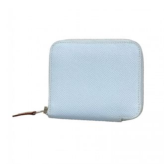 Herm&egrave;s Blue Epsom Leather Coin Purse/Coin Case (Pre-Owned)