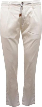Eleventy Lyocell/Katoen Broek - Heren - Chinos - Wit - W34 - Katoen - Broeken