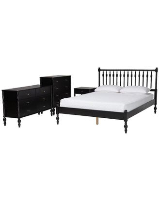 Baxton Studio Denita Spindle 4Pc Bedroom Set