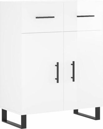 vidaXL Vidaxl - Aparador de madera contrachapada blanco brillante 69,5x34x90 cm