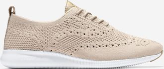 Cole Haan Womens 2.ZER&Oslash;GRAND Stitchlite Wingtip Oxford Shoes - Beige Size 10.5