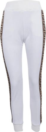 Fendi Pantaloni sportivi con righe laterali - Bianco