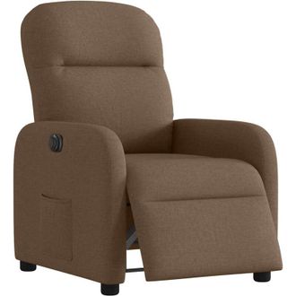 vidaXL Sill&oacute;n Reclinable El&eacute;ctrico De Tela Marr&oacute;n Vidaxl