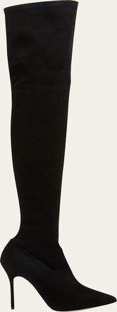 ブーツその他 Manolo Blahnik BOOTS (ROBLAX2231454 WHIT) Manolo Blahnik | Plinianuthi blue suede over-knee boots