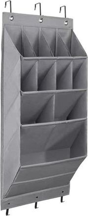 No Brand Organizador De Zapatos Para Puerta - Zapatero Colgante - Ahorra Espacio - Compartimentos Extra Profundos - 43 X 17 X 94 Cm - Gris