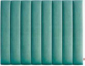 Colch&oacute;n Morfeo Cabecero de l&iacute;neas verticales turquesa, cama 90 cm, 100x120 cm