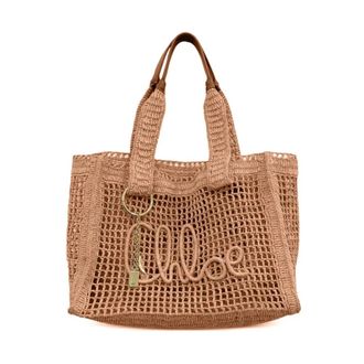 Chlo&eacute; Tote Bags, female, Beige, Size: ONE SIZE East-West Summer Banana Tote Bag