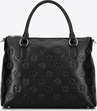 Wittchen Dames Leren Shopper Tas met Signature Zwart en Zilver Zwart en Zilver