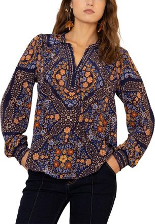 Hale Bob Hale Bob Raina Long Sleeve Silk Blouse