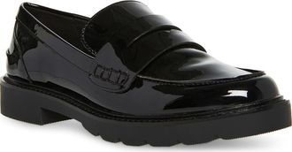 Anne Klein Emmylou Penny Loafer in Black Patent/black at Nordstrom, Size 10.5