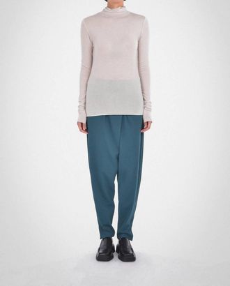 Paper Label Andia Roll Neck Top In Oatmeal