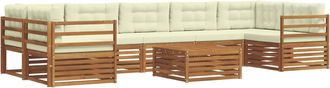 vidaXL Conjunto De Sof&aacute;s De Exterior 8 Uds. Natural Y Crema Vidaxl