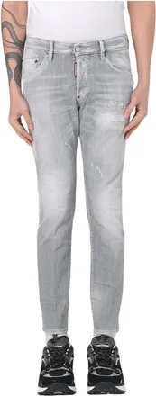 Dsquared2 Skinny Jeans, male, Gray, Size: S Skater Distressed Skinny Jeans