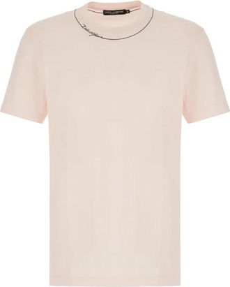 Dolce & Gabbana I8335W-G7Skb-F0662 T-shirt - Heren - T-shirts - Roze - L - Katoen - Tops
