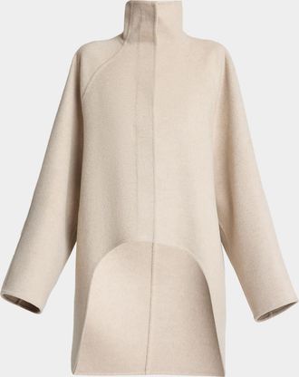 Alaia High-Low Cashmere Coat