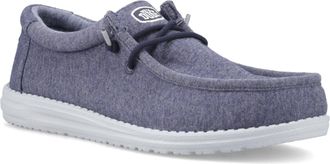 HeyDude Wally Stretch Jersey Katoen Heren Marineblauwe Moccasins Schoenen