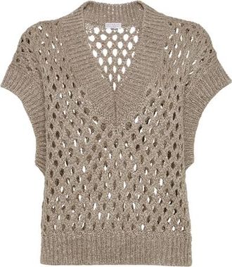 Brunello Cucinelli Dazzling Net sweater in Warm Beige at Nordstrom, Size 3X-Large Eu