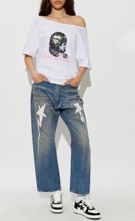A Bathing Ape T-shirt With Logo, Womens, White
