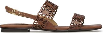 Fabi Platte sandaal - Dames - Sandalen - Bruin - 38 1/2 EU - Leer - Schoenen