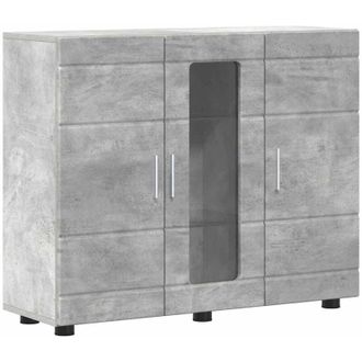 vidaXL Vitrina Gris hormigón 55.5 x 29 x 100 cm Madera contrachapada vidaXL