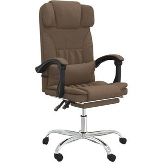 vidaXL Silla De Oficina Reclinable Con Masaje De Tela Marr&oacute;n Vidaxl