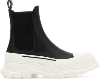 Alexander McQueen Black Leather Ankle Boots
