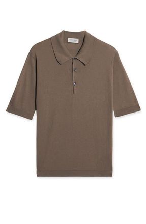 Fortela Isis Short Sleeve Knit Polo in Beige at Nordstrom, Size Medium