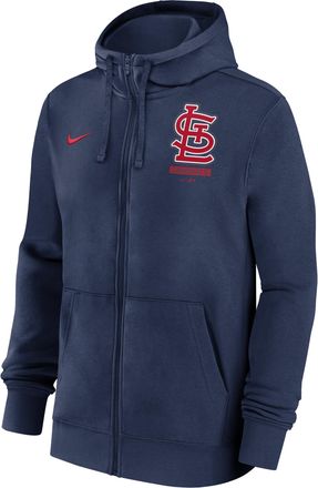 Nike St. Louis Cardinals Lockup Nike Mens MLB Full-Zip Hoodie in Blue | 01NC44BSCN-LU7