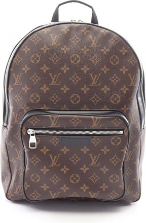 Louis Vuitton Black Brown Coated Canvas Leather Backpack Handbag (Pre-Owned)