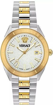 Versace V-Dome Quartz Silver Dial Mens Watch VE8E00424