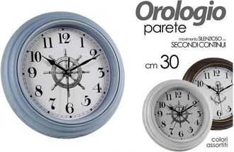 Trade Shop Trade Shop - Orologio Parete Tondo In Plastica 30 Cm Vari Colori Assortiti Shabby Chic 774652