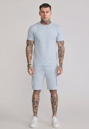 Siksilk Conjunto para Hombres: Camiseta y Shorts Azules XXL
