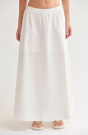 Crescent Gathered Poplin Maxi Skirt in White at Nordstrom, Size X-Small
