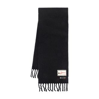 Lanvin Wool with Label Detail Scarf - Black