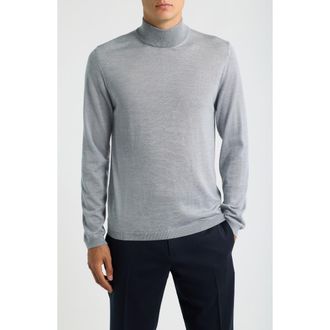Jack Victor Mock Neck Wool & Silk Sweater in Light Grey at Nordstrom, Size Xx-Large