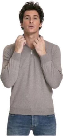 Gran Sasso Gebreide kleding - Heren - V-hals truien - Grijs - 3XL - Wol - Truien & Vesten