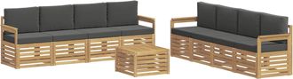 vidaXL Conjunto De Sof&aacute;s De Exterior 9 Uds. Blanco Y Antracita Vidaxl