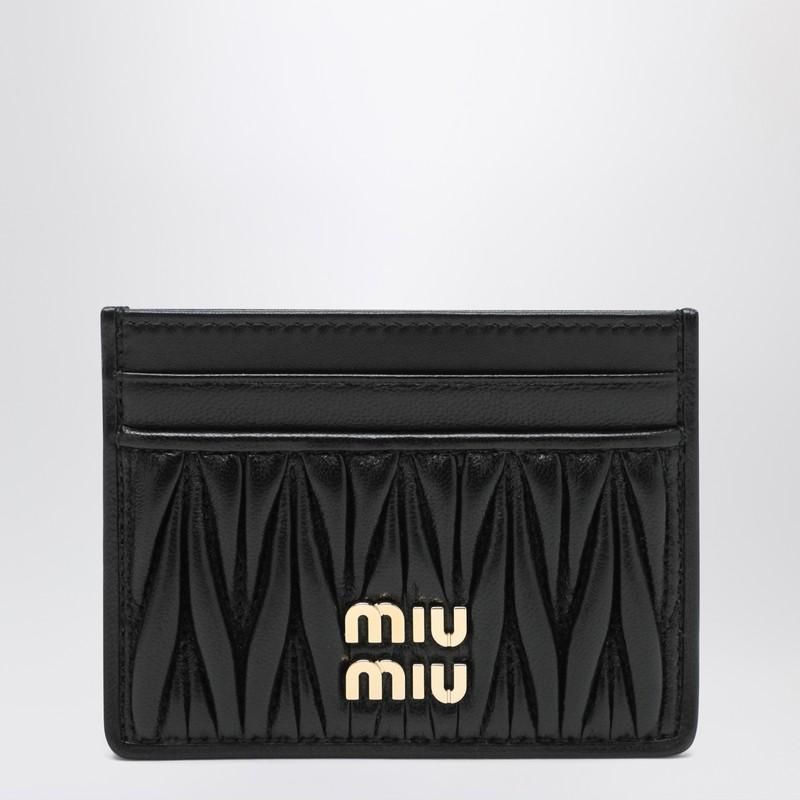 小物 miumiu archive mini wallet black Black Small Matelassé Nappa Leather Wallet | Miu Miu