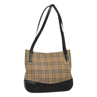 Burberry Pre-owned Shoulder Bags, female, Beige, Size: ONE SIZE Pre-owned Canvas Shoulder Bag