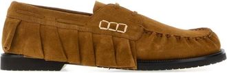 J.W.Anderson Schoenen, Heren, Bruin, 42 EU, Leer, Loafer Ruffle Suede Instappers