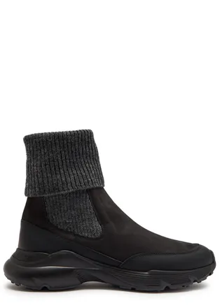Tod's Sport Run Nubuck Ankle Boots - Black - 41 (IT41/ UK8)